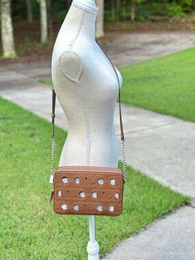 Michael Kors Jet Set Large Open Luggage Brown East West Crossbody 32S4SJ6C7P NWT
